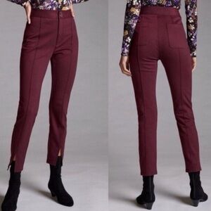 Anthropologie Burgundy Ankle Pants